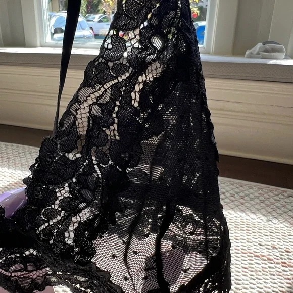Savage X Fenty Floral Lace And Mesh Bralette Black Caviar size L NWT - Picture 7 of 14